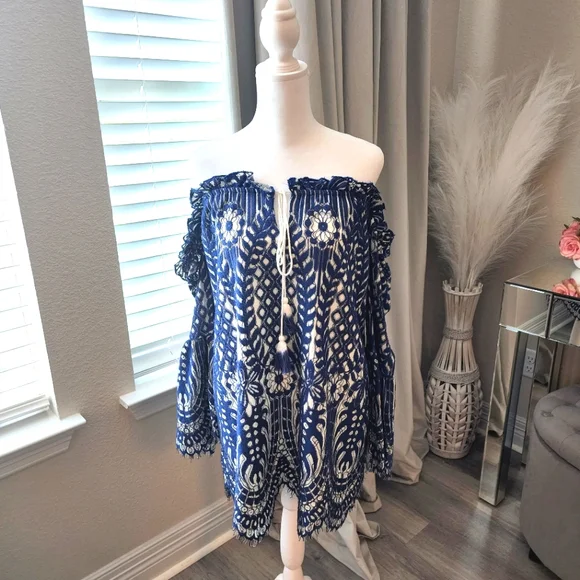 NWT Red Carter Blue Mini Dress/Swim Coverup - Picture 3 of 9